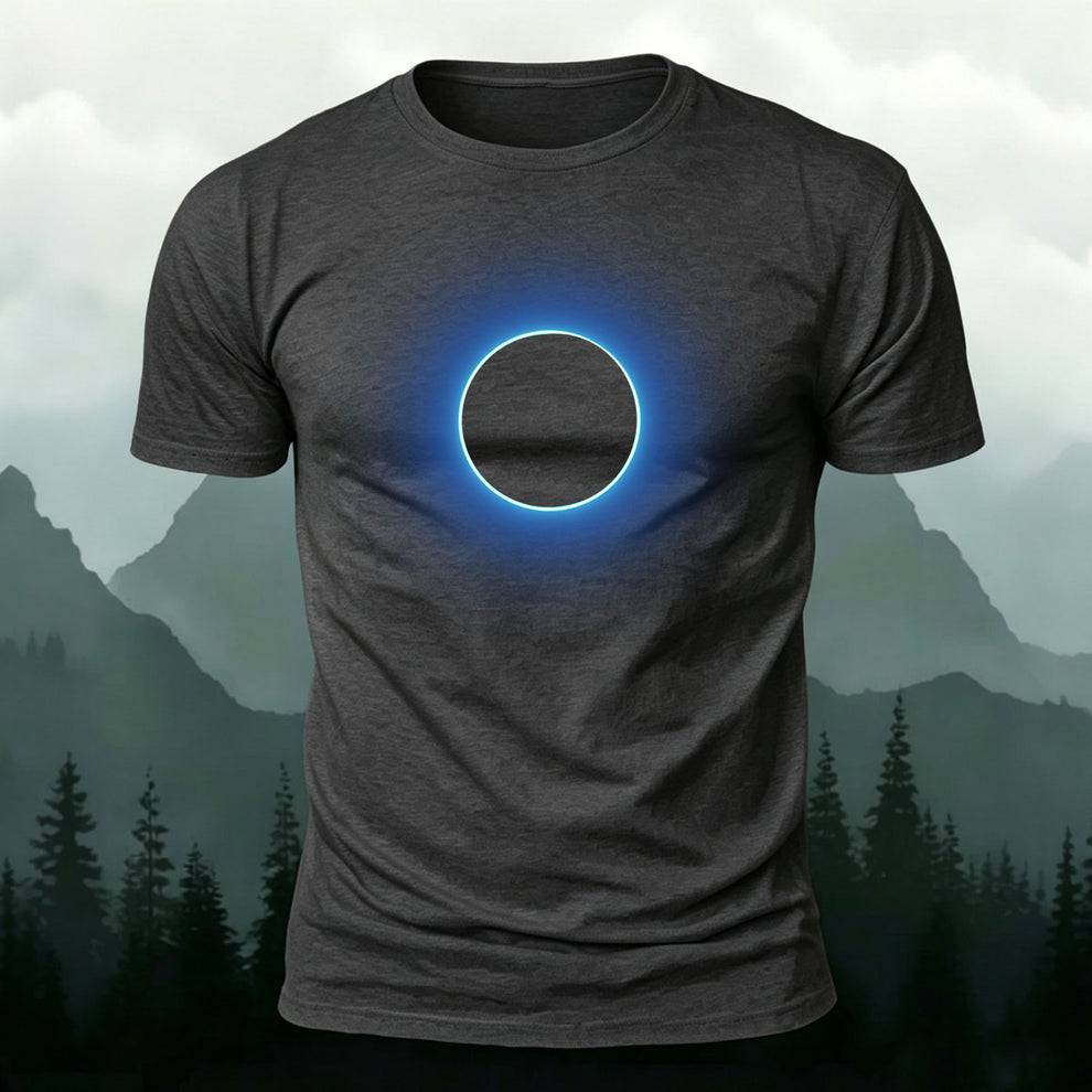 DTG Neon Blue Solar Eclipse Minimal Casual Tee