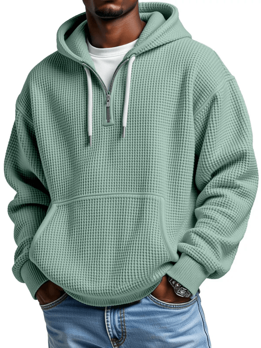 Men's Stylish Athletic Waffle Knit Hoodie