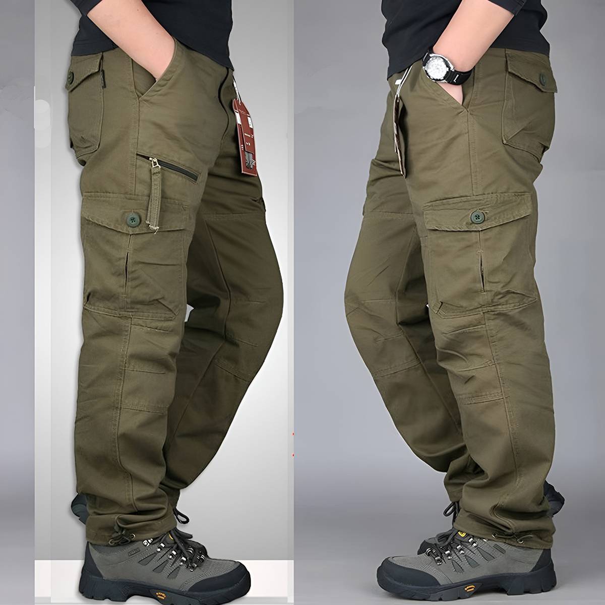 Men's Relaxed Fit Multi-Pocket Outdoor Cargo Pants