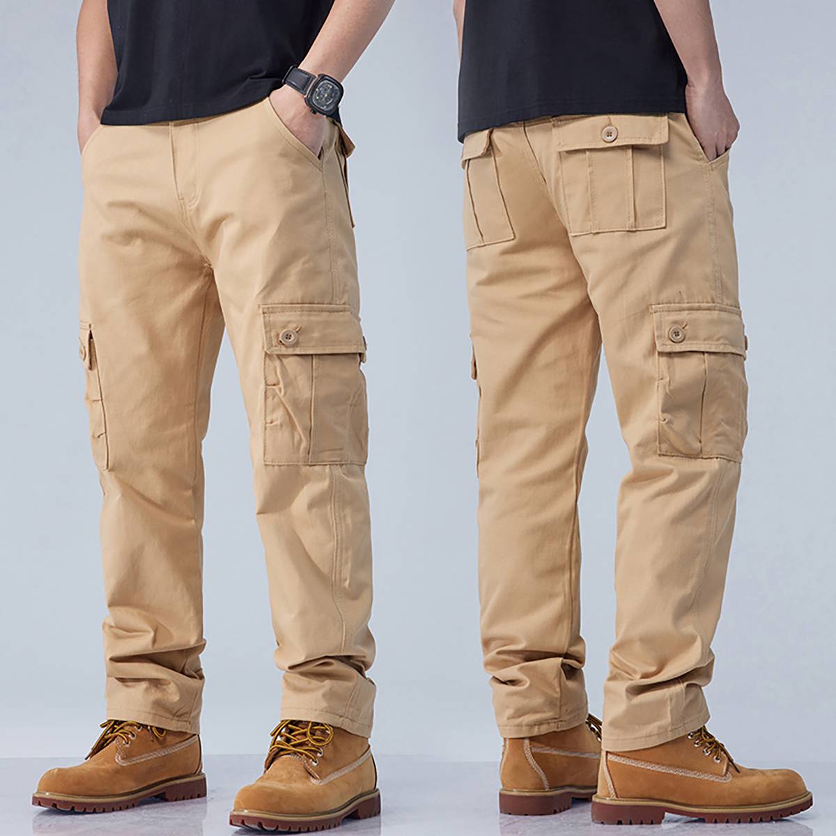 Men's Relaxed Straight Leg Multi-Pocket Cargo Pants