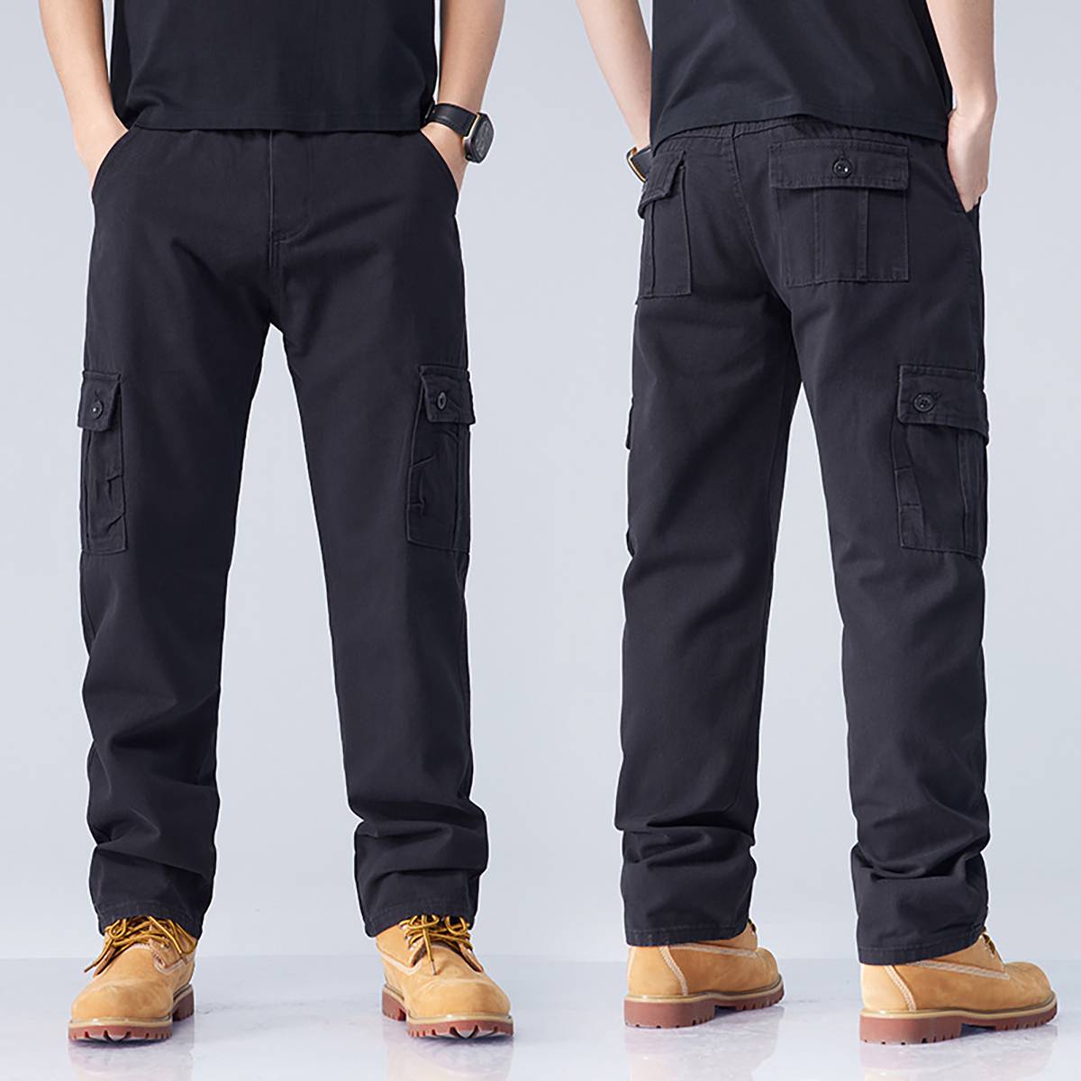Men's Relaxed Straight Leg Multi-Pocket Cargo Pants