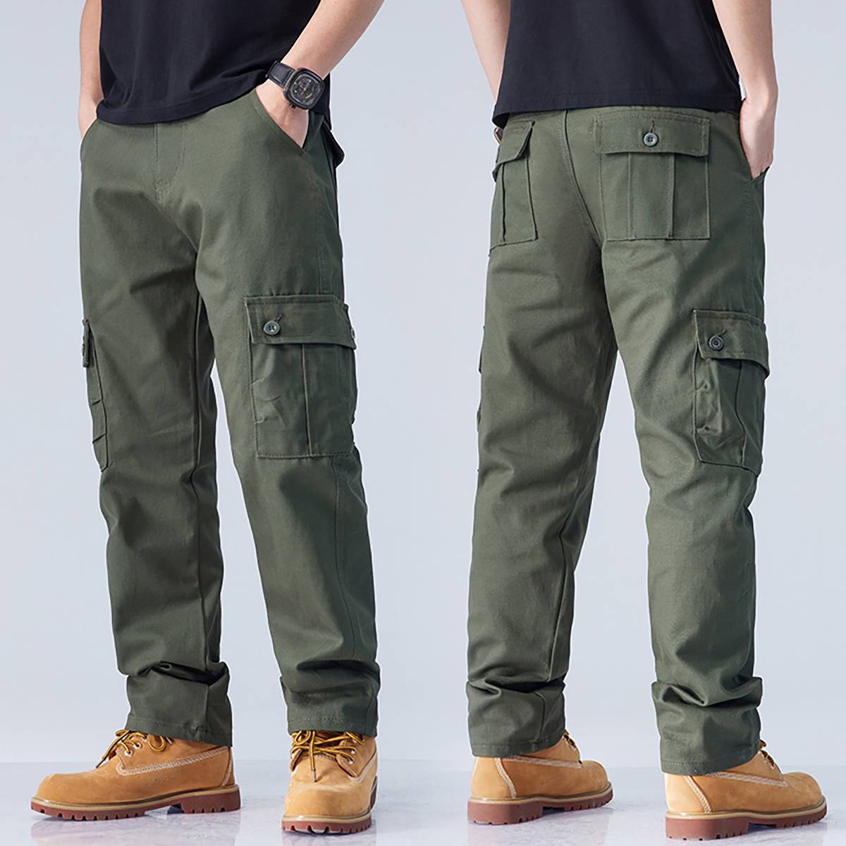 Men's Relaxed Straight Leg Multi-Pocket Cargo Pants