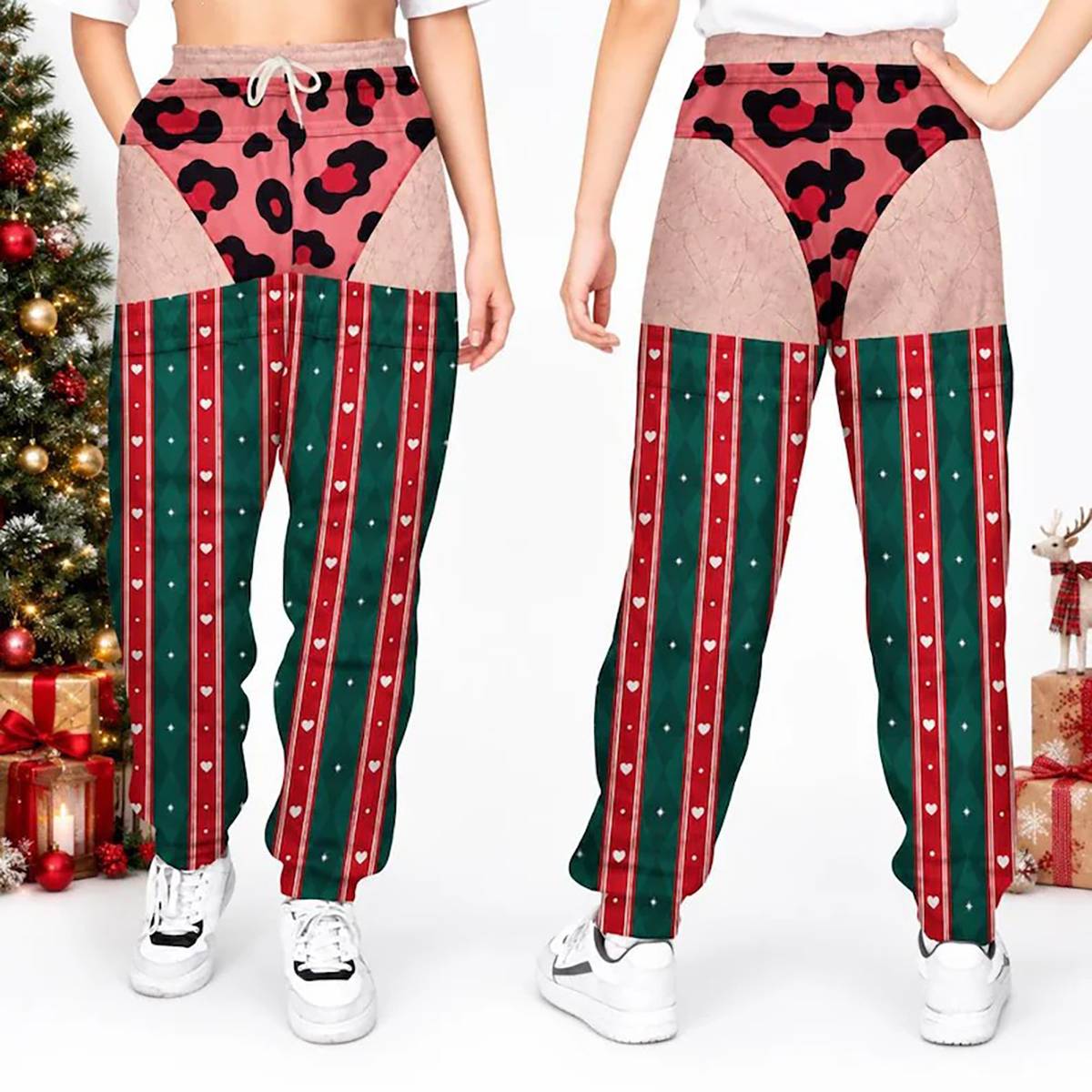 Funny Festive Christmas Creative Print Casual Pants
