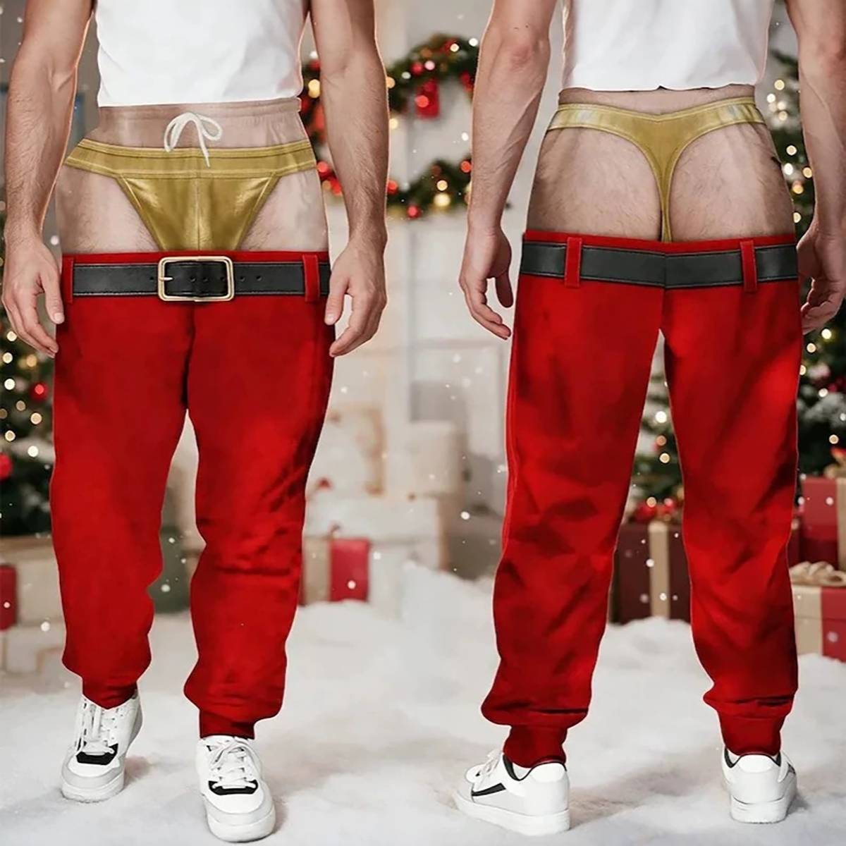 Funny Festive Christmas Creative Print Casual Pants