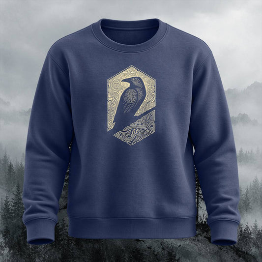 Viking Raven Celtic Knot Graphic Crewneck Sweatshirt