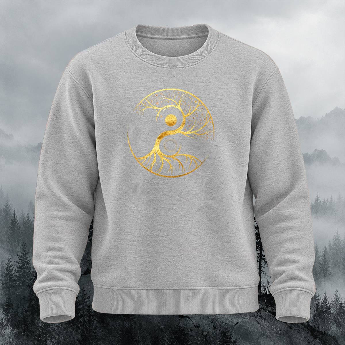 Yin Yang Tree of Life Casual Crewneck Sweatshirt