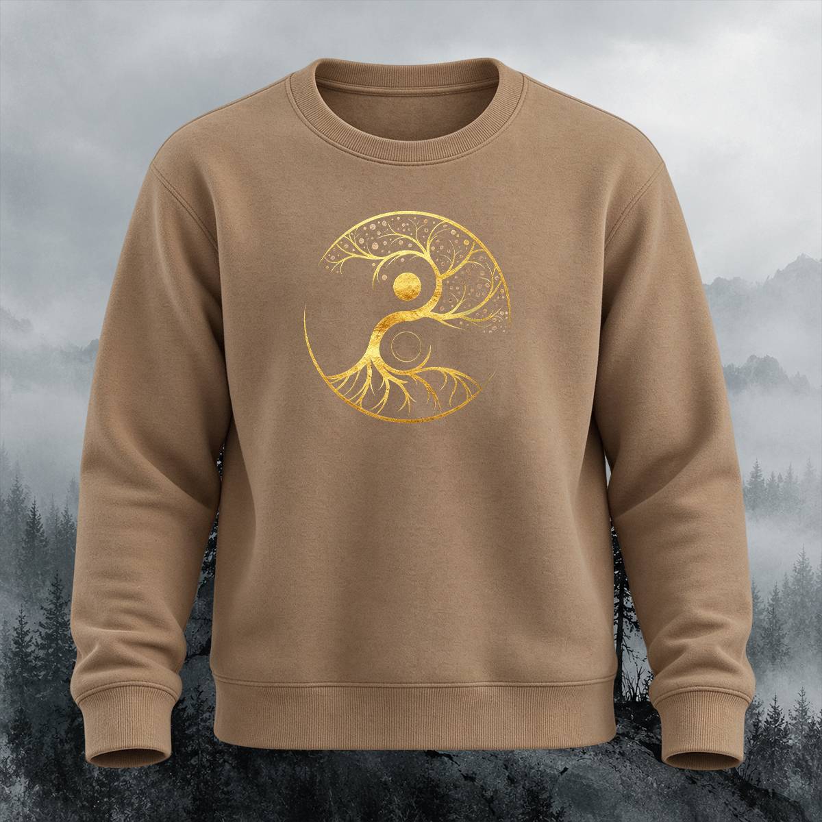 Yin Yang Tree of Life Casual Crewneck Sweatshirt