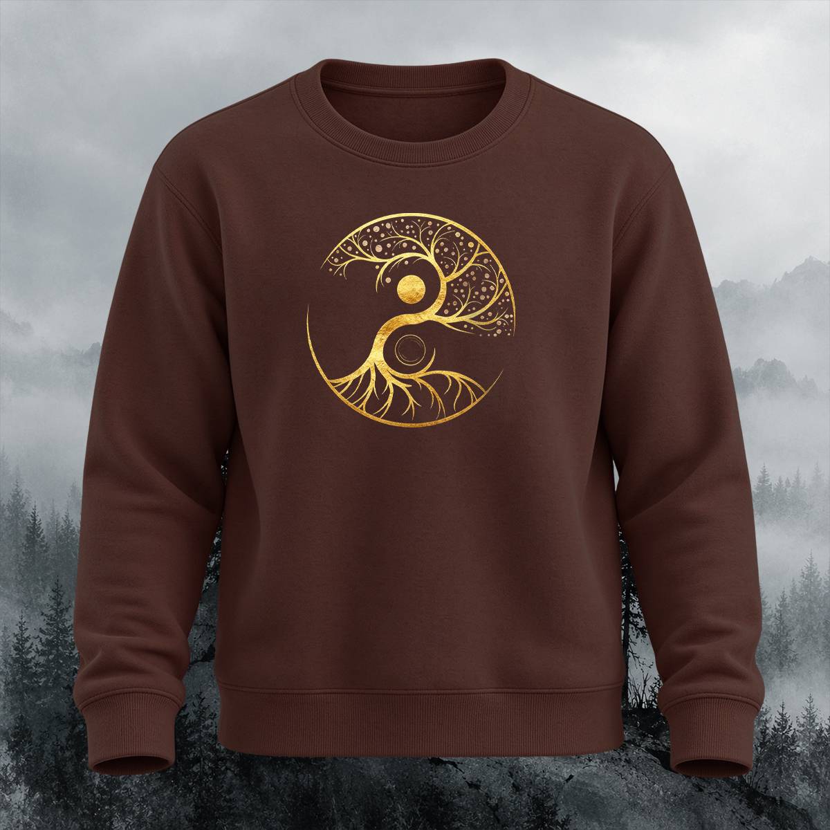 Yin Yang Tree of Life Casual Crewneck Sweatshirt