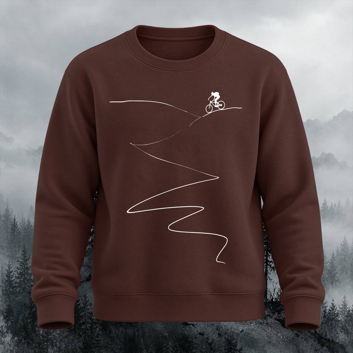 Minimal Downhill Mountain Bike Casual Crewneck Sweatshirt
