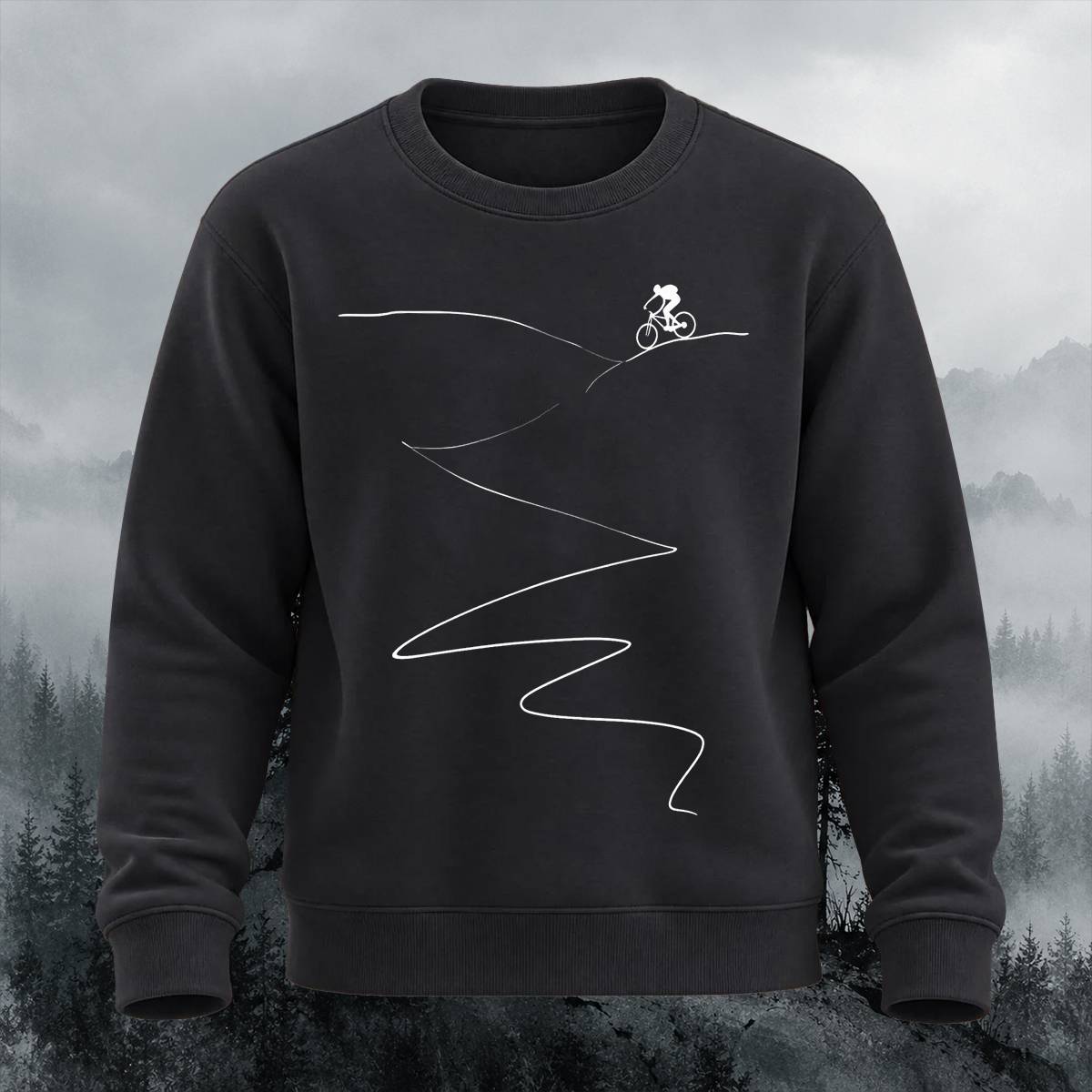Minimal Downhill Mountain Bike Casual Crewneck Sweatshirt