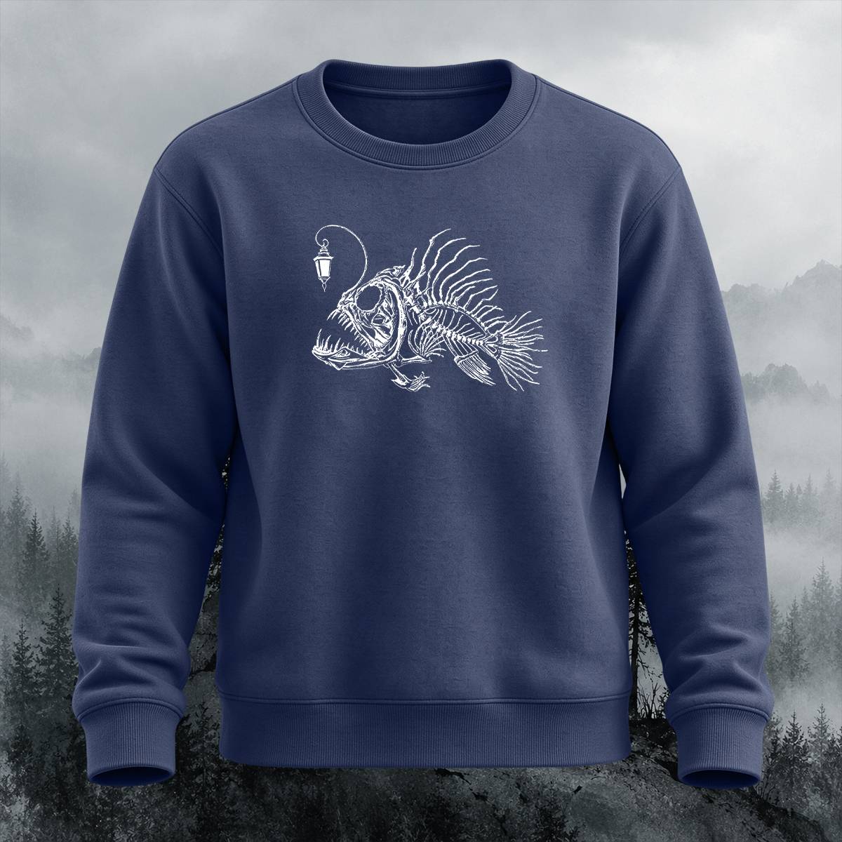 Creepy Deep Sea Anglerfish Casual Crewneck Sweatshirt