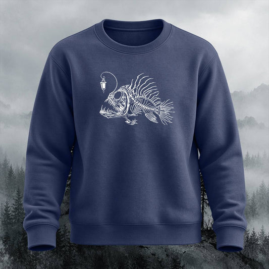Creepy Deep Sea Anglerfish Casual Crewneck Sweatshirt