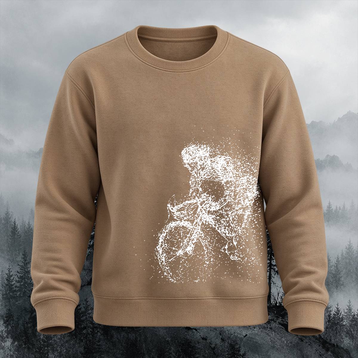 DTG Particle Mountain Biker Casual Crewneck Sweatshirt