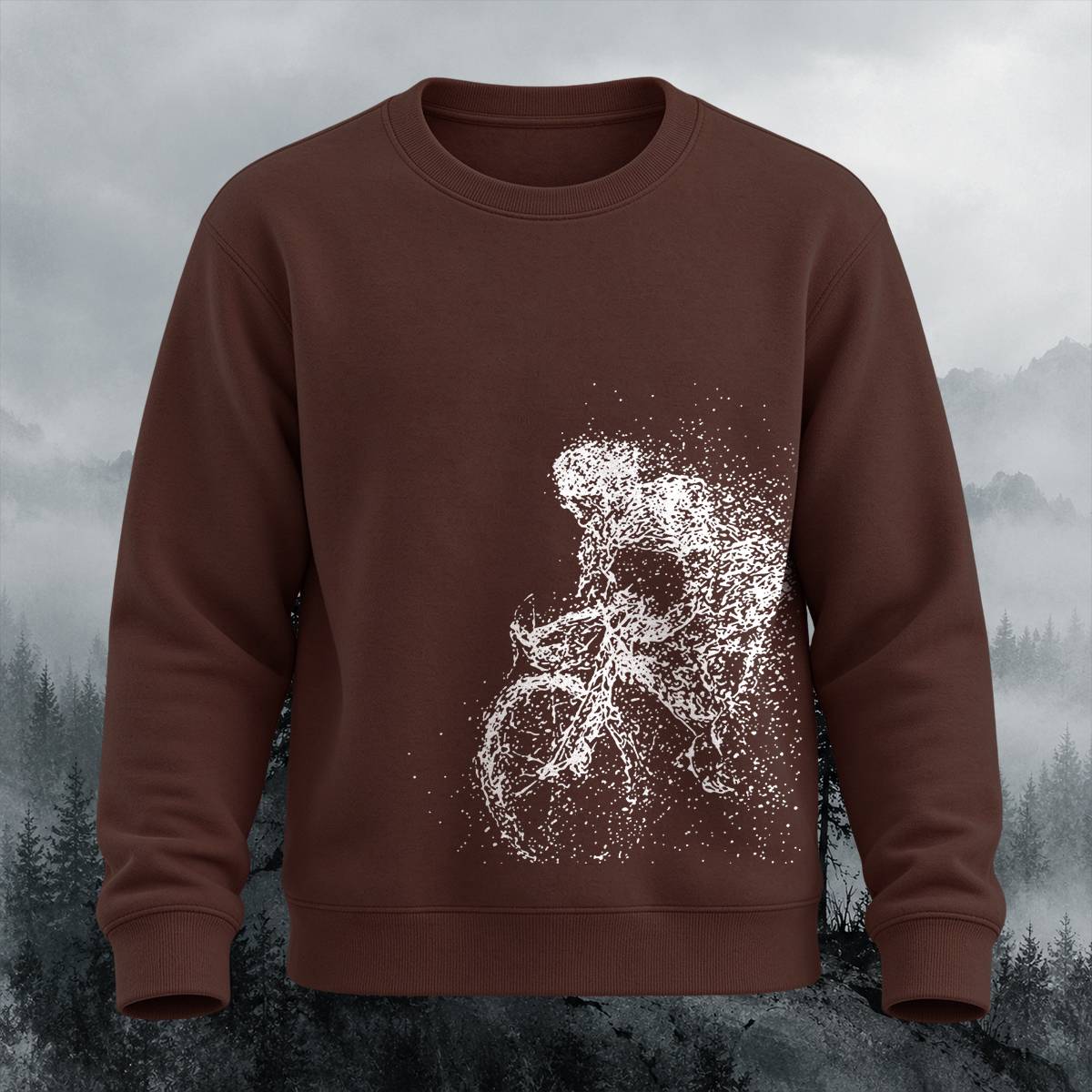 DTG Particle Mountain Biker Casual Crewneck Sweatshirt