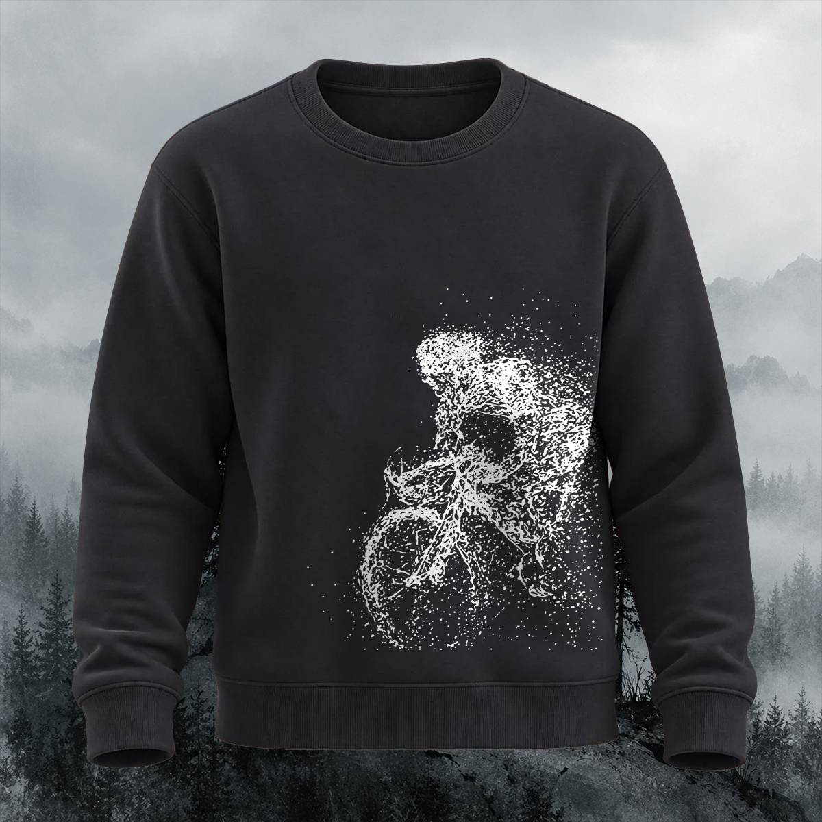 DTG Particle Mountain Biker Casual Crewneck Sweatshirt