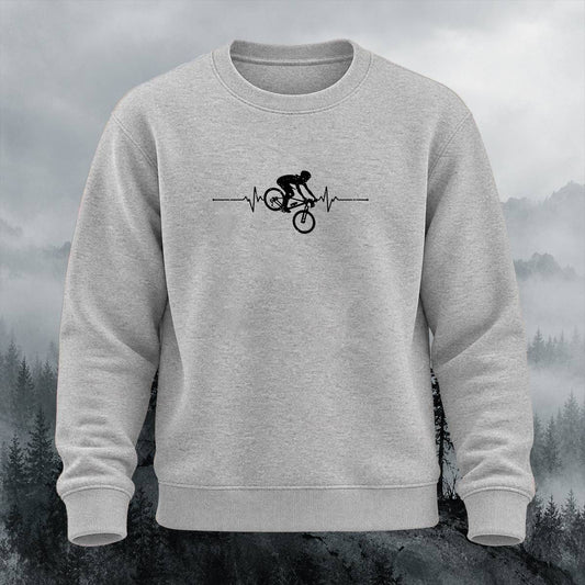 Mountain Biker Heartbeat Casual Crewneck Sweatshirt