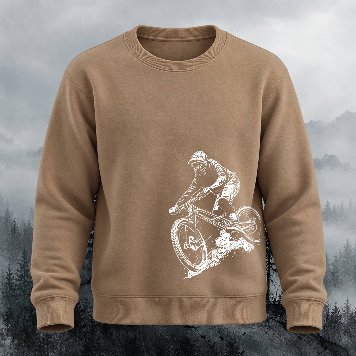 Downhill MTB Rider Outdoor Casual Crewneck Sweatshirt