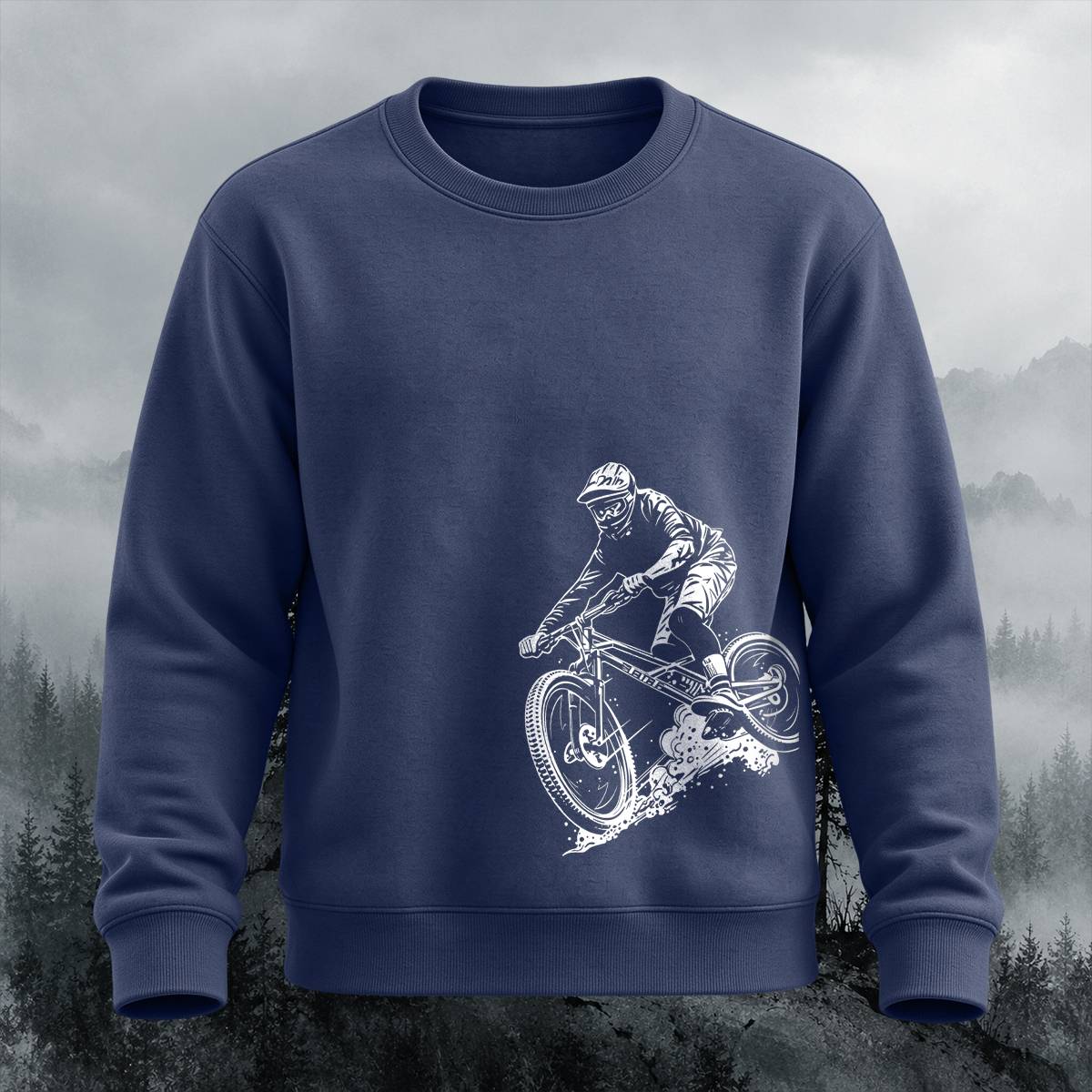 Downhill MTB Rider Outdoor Casual Crewneck Sweatshirt