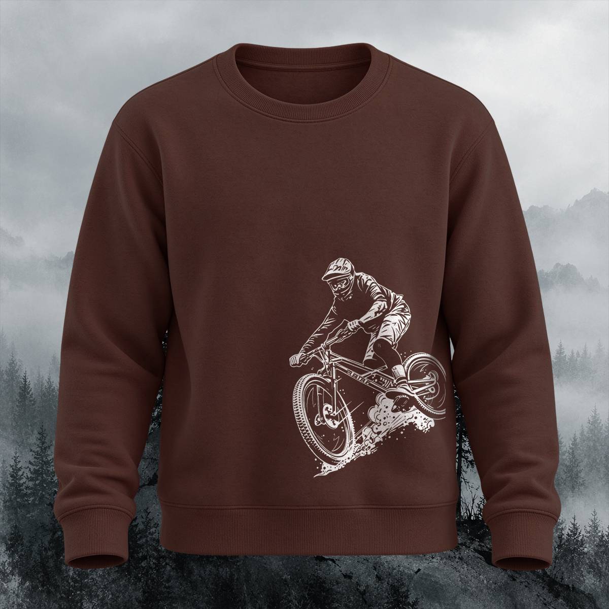 Downhill MTB Rider Outdoor Casual Crewneck Sweatshirt