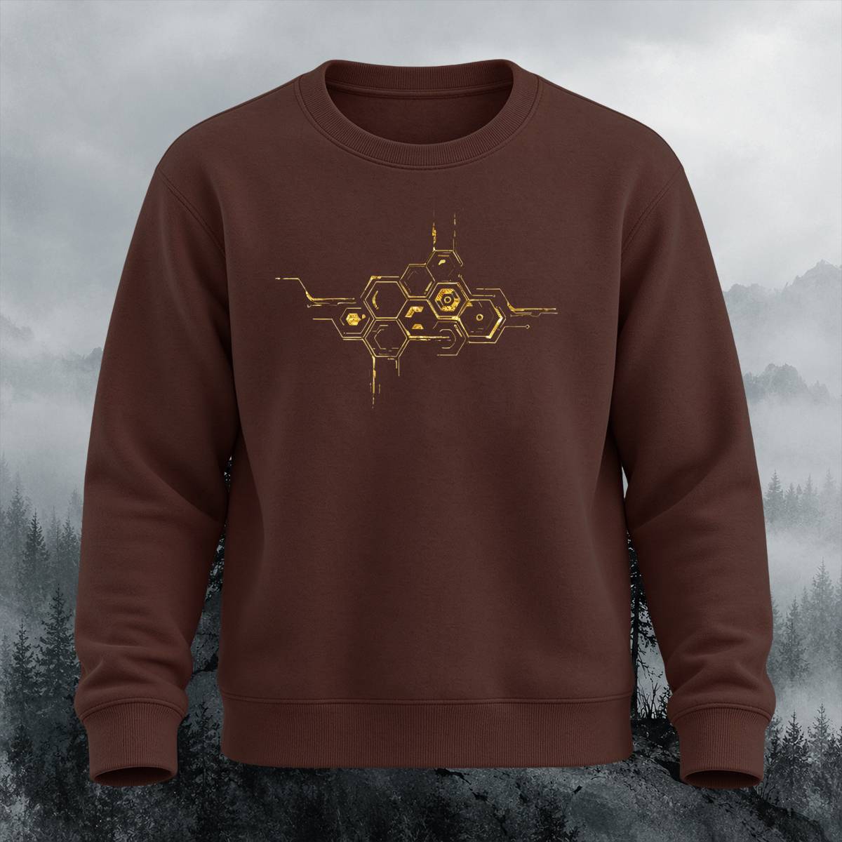 Hexagon Tech Circuit Casual Crewneck Sweatshirt