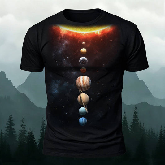 Cosmic Solar System Graphic Outdoor Casual Tee