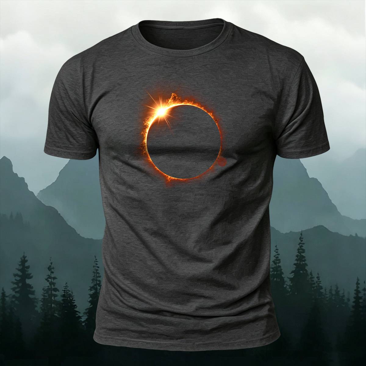 DTG Minimal Bright Solar Eclipse Casual Cotton Tee