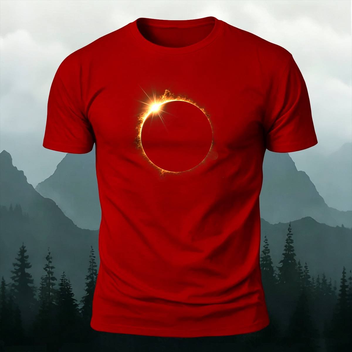 DTG Minimal Bright Solar Eclipse Casual Cotton Tee