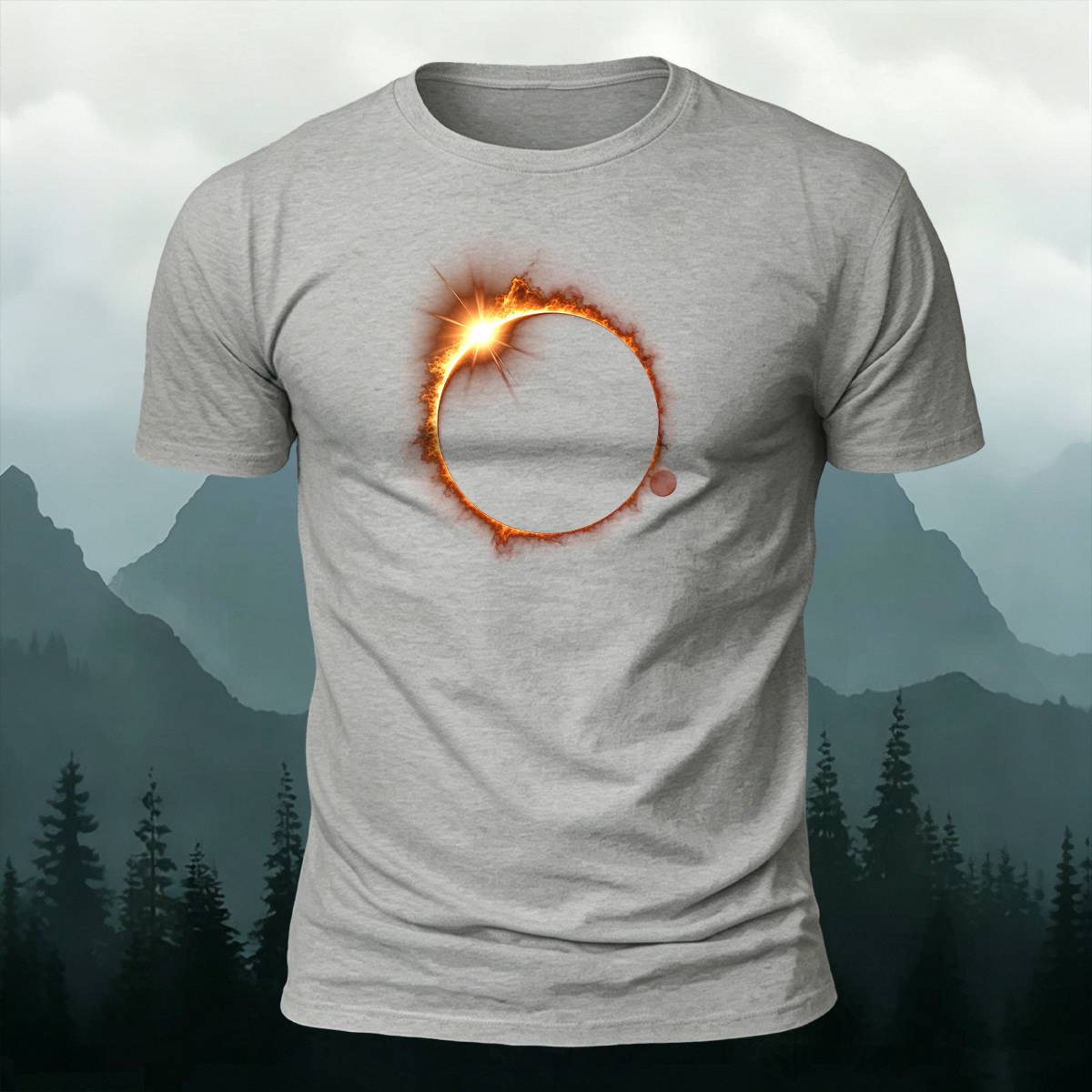 DTG Minimal Bright Solar Eclipse Casual Cotton Tee