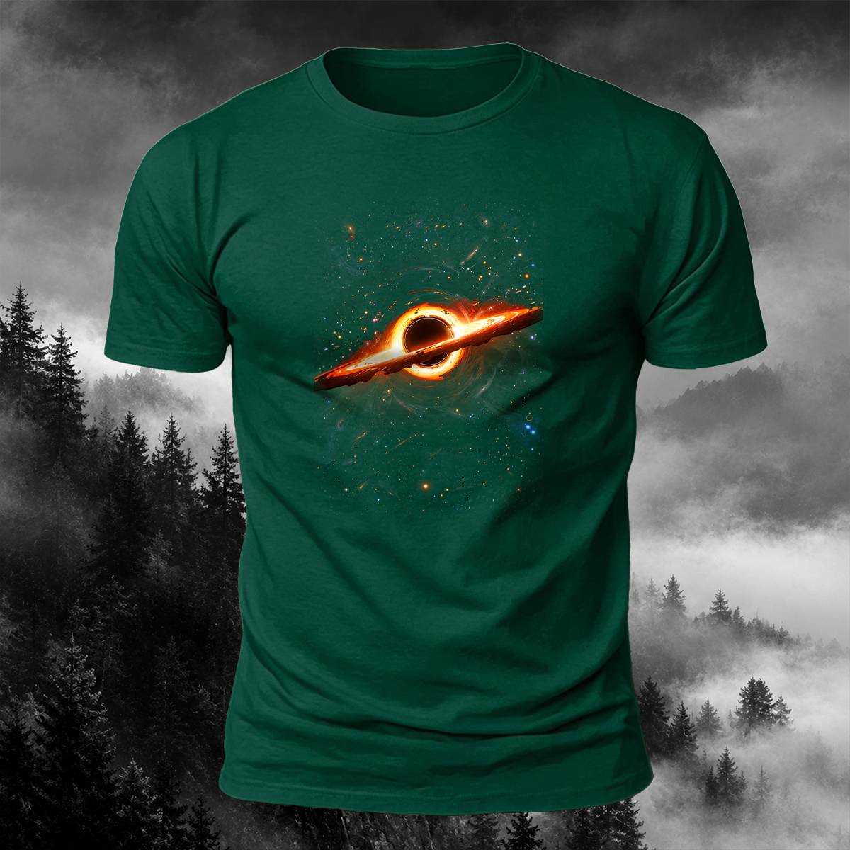 DTG Vivid Cosmic Black Hole Graphic Casual Tee