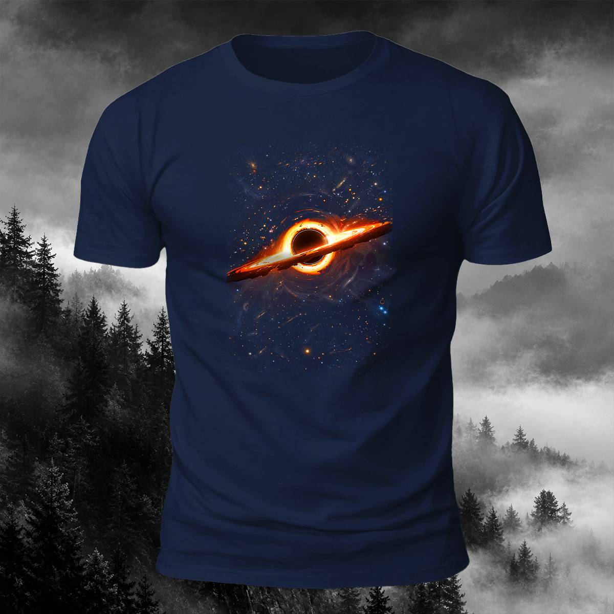DTG Vivid Cosmic Black Hole Graphic Casual Tee