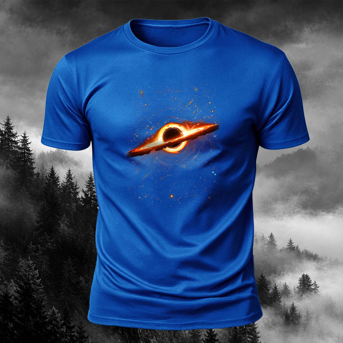 DTG Vivid Cosmic Black Hole Graphic Casual Tee
