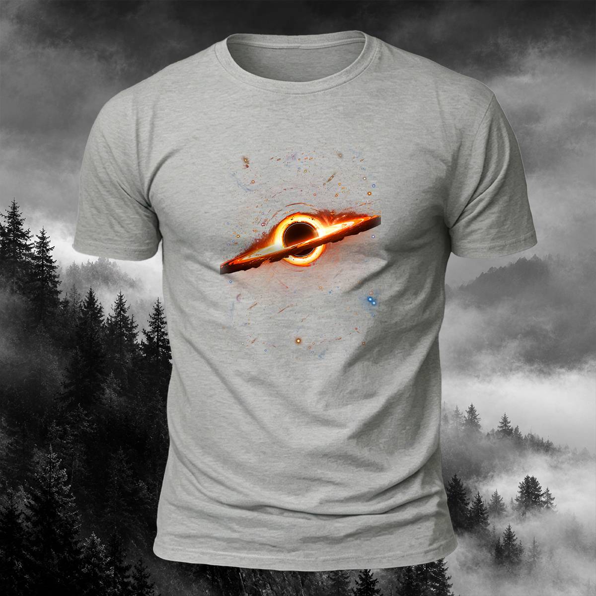DTG Vivid Cosmic Black Hole Graphic Casual Tee