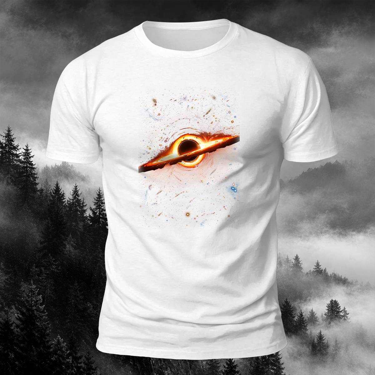 DTG Vivid Cosmic Black Hole Graphic Casual Tee
