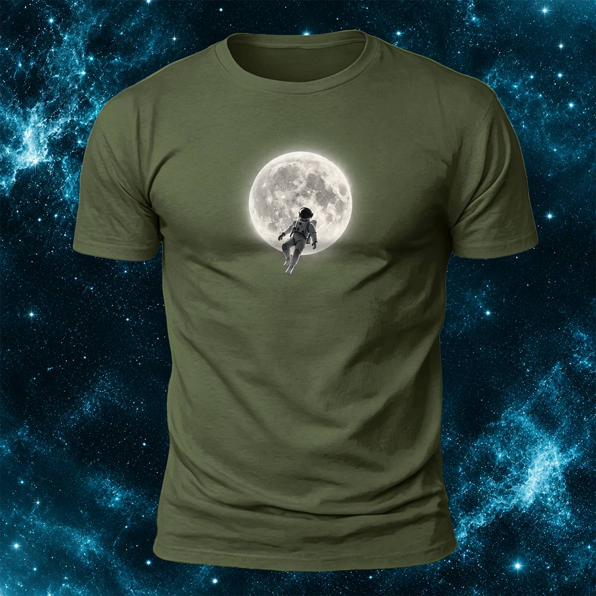 DTG Astronaut And Bright Moon Art Casual T-Shirt