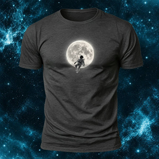 DTG Astronaut And Bright Moon Art Casual T-Shirt