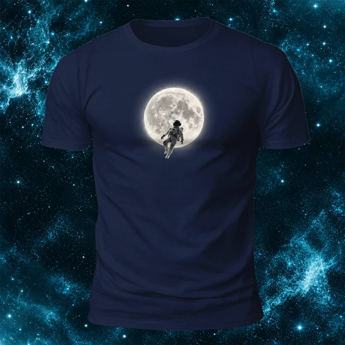 DTG Astronaut And Bright Moon Art Casual T-Shirt