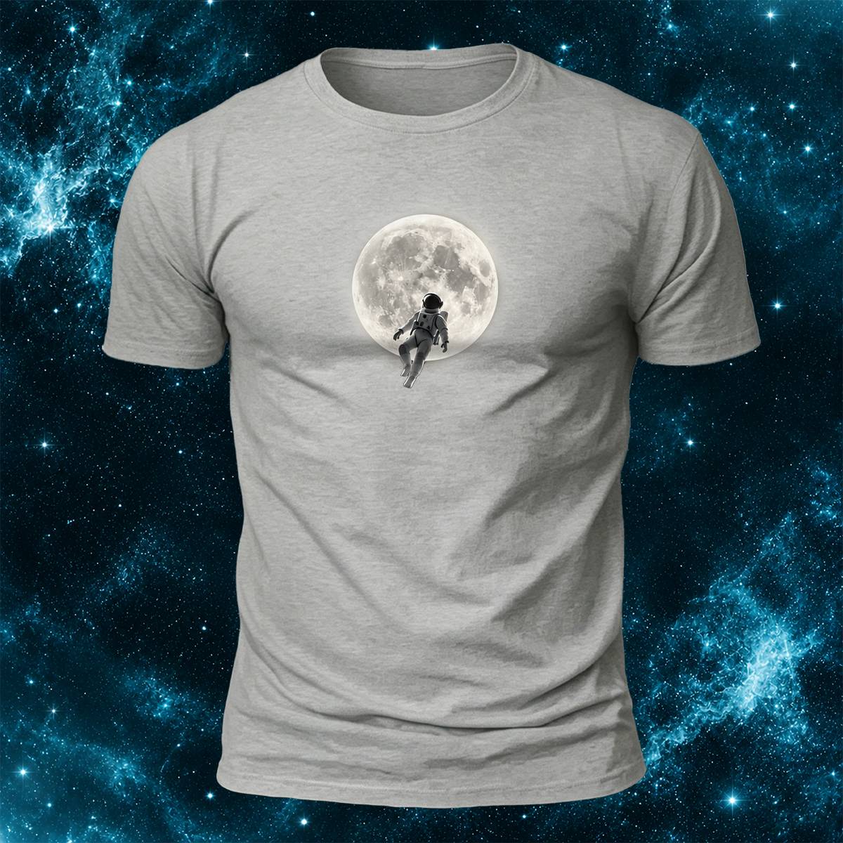 DTG Astronaut And Bright Moon Art Casual T-Shirt