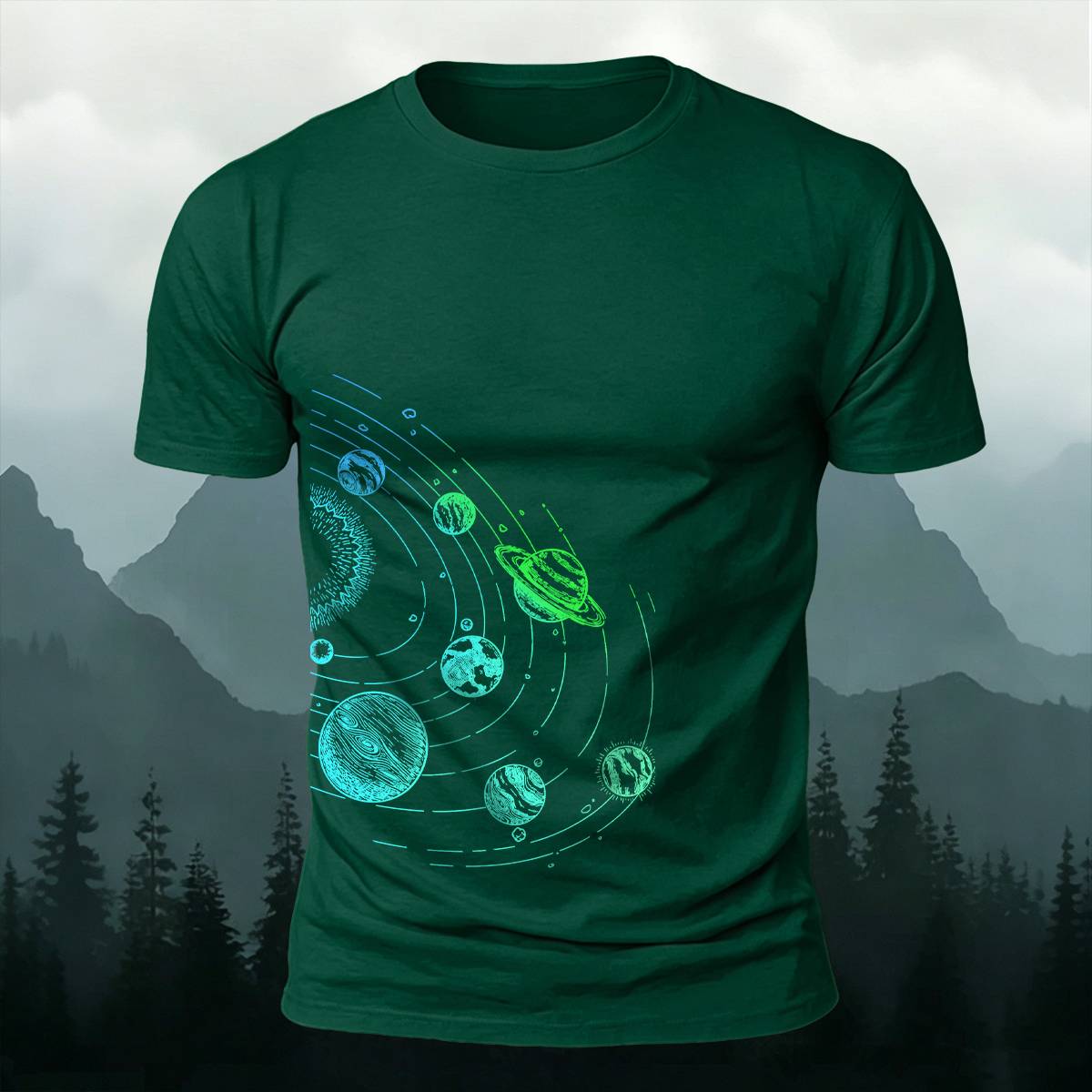 DTG Line Art Solar System Cosmic Casual Tee