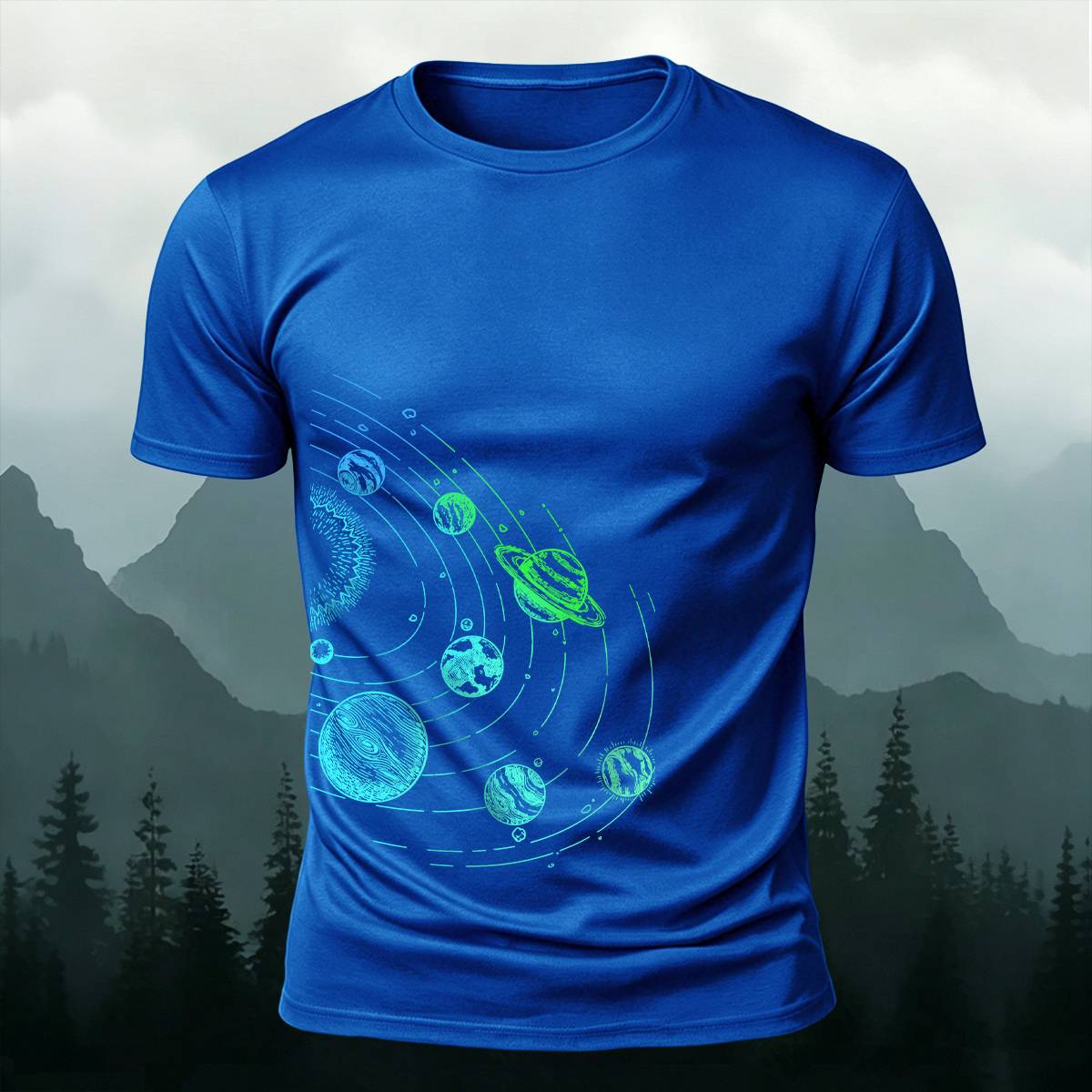 DTG Line Art Solar System Cosmic Casual Tee