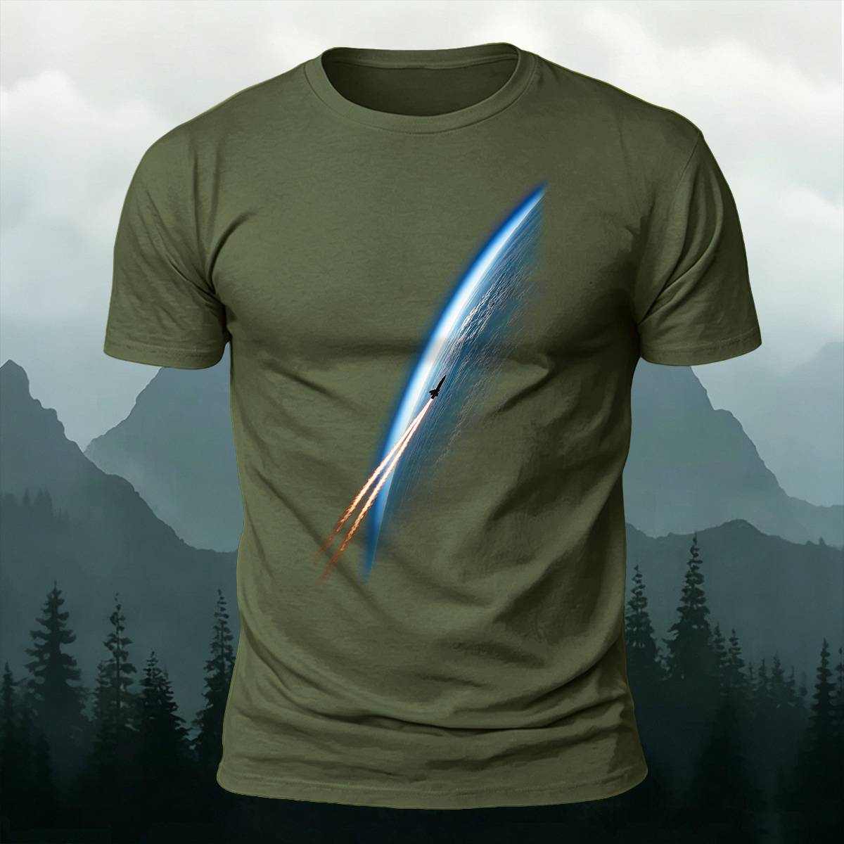 DTG Rocket Launch Leaving Earth Cosmic Casual Tee