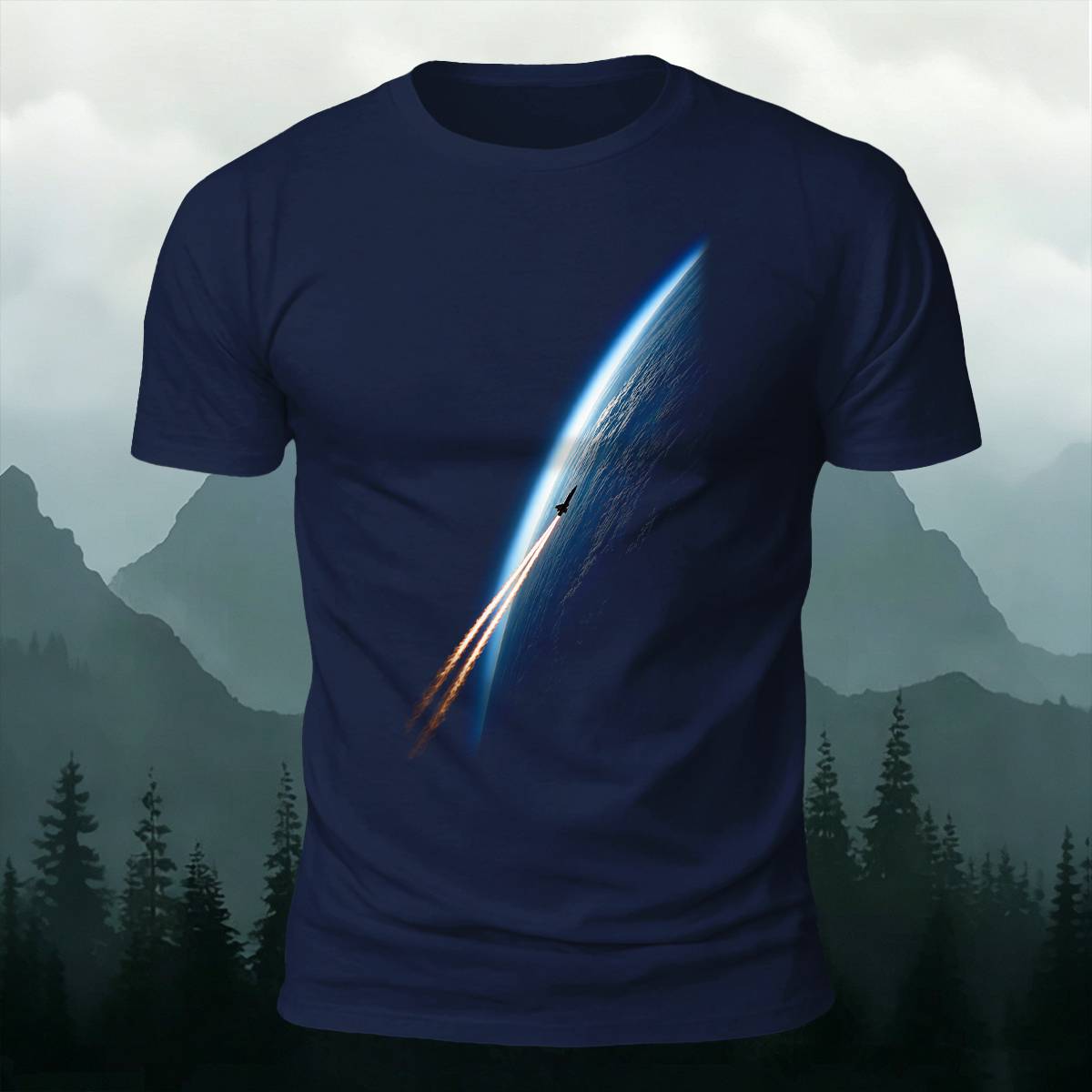 DTG Rocket Launch Leaving Earth Cosmic Casual Tee