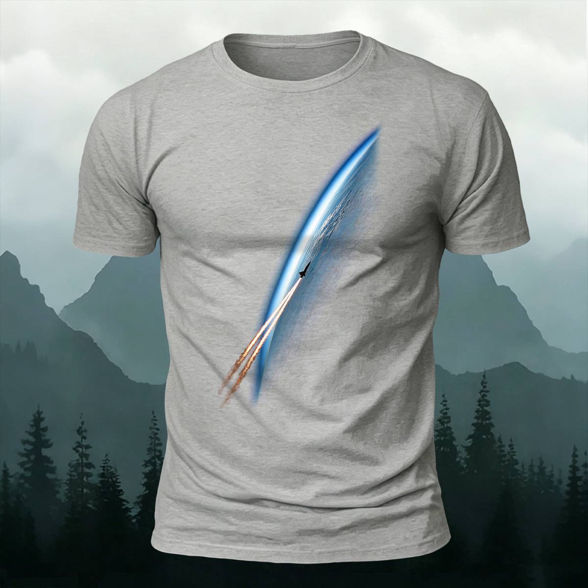 DTG Rocket Launch Leaving Earth Cosmic Casual Tee