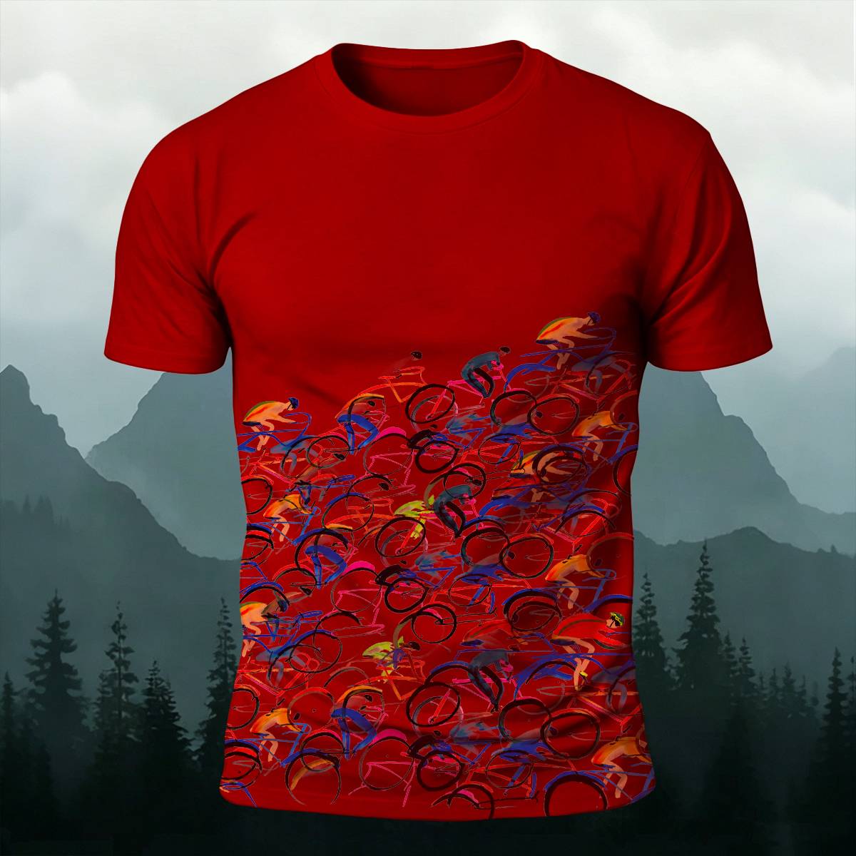 Sublimation Artistic Peloton Cycling Graphic Casual Tee