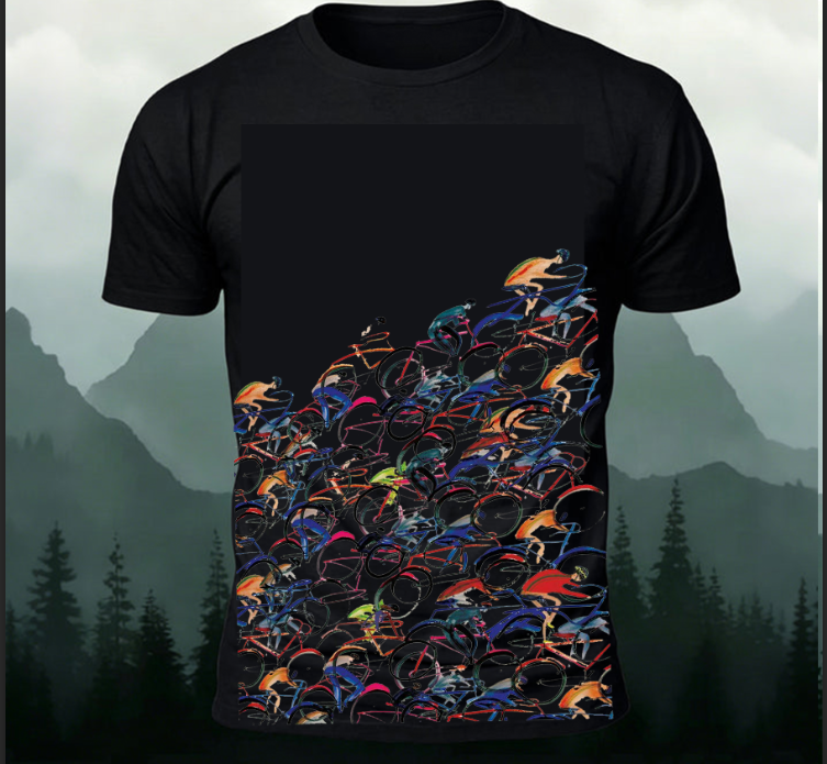 Sublimation Artistic Peloton Cycling Graphic Casual Tee