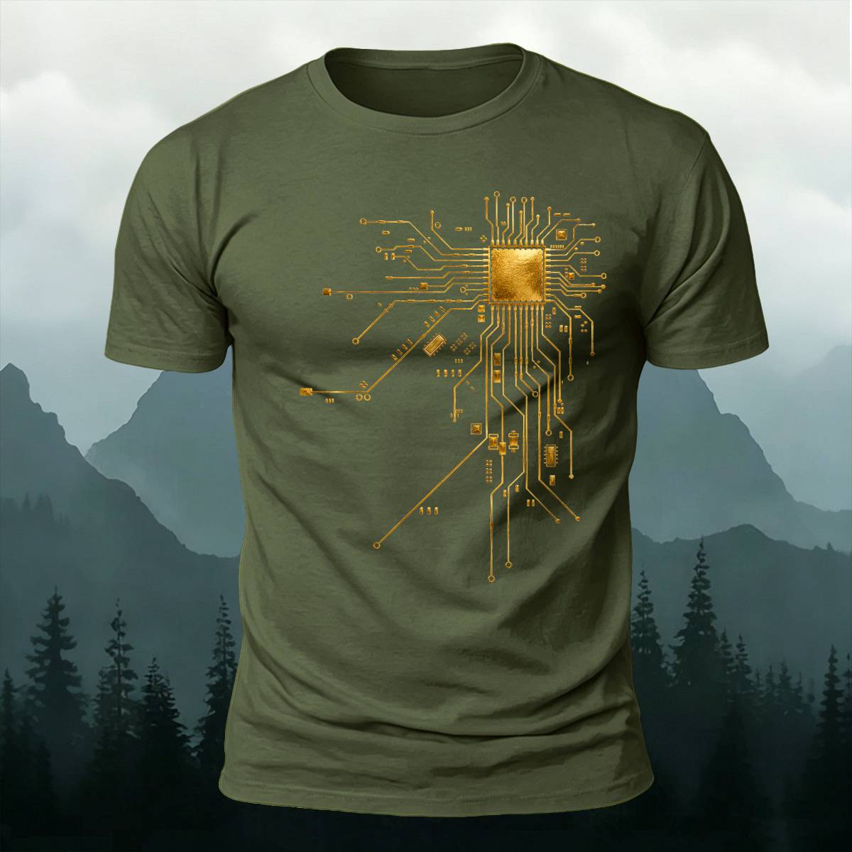 CPU Circuit Board Tech Engineering Casual Cotton Tee