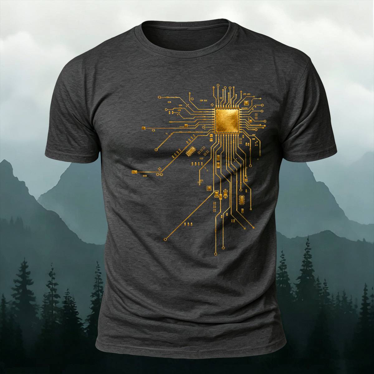 CPU Circuit Board Tech Engineering Casual Cotton Tee