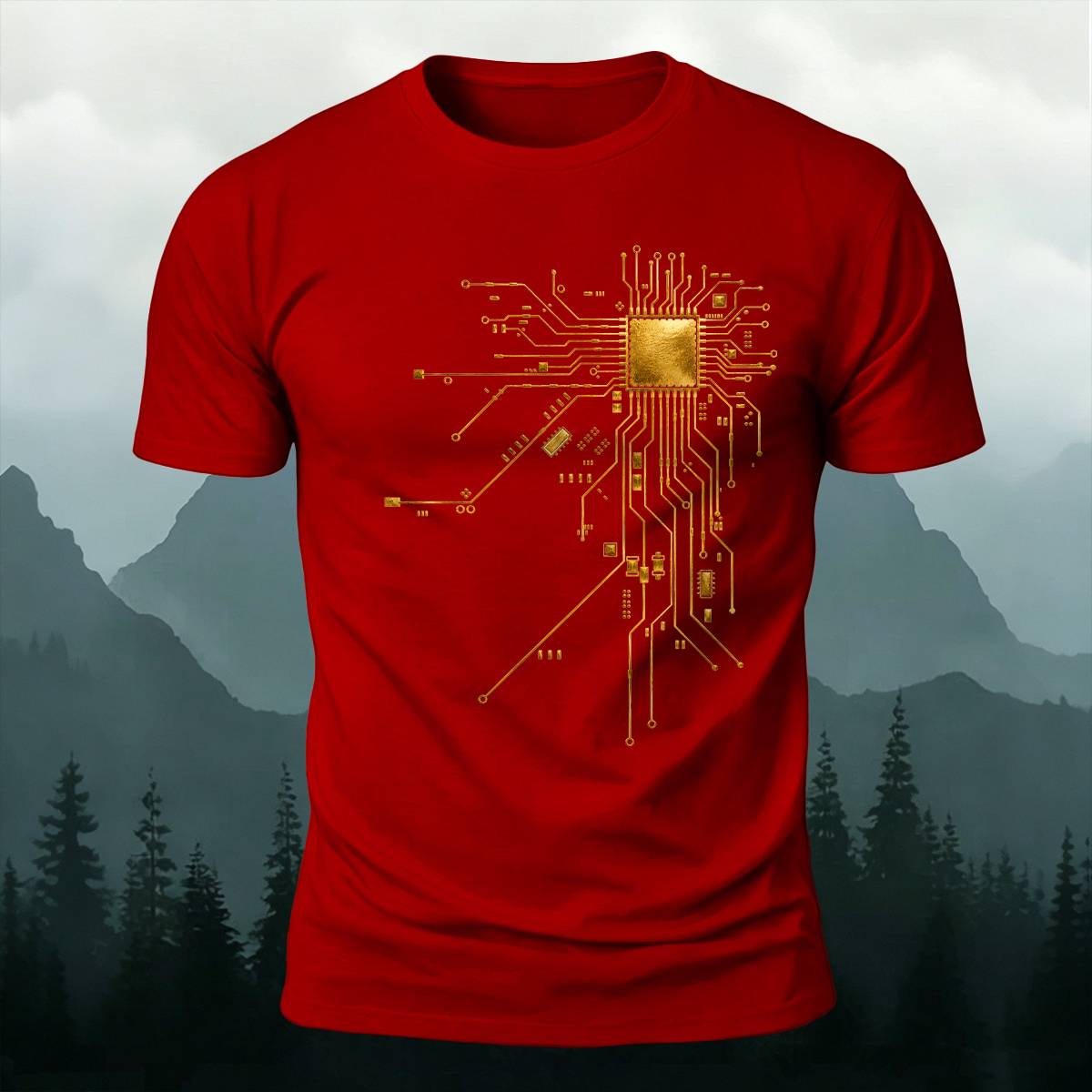 CPU Circuit Board Tech Engineering Casual Cotton Tee