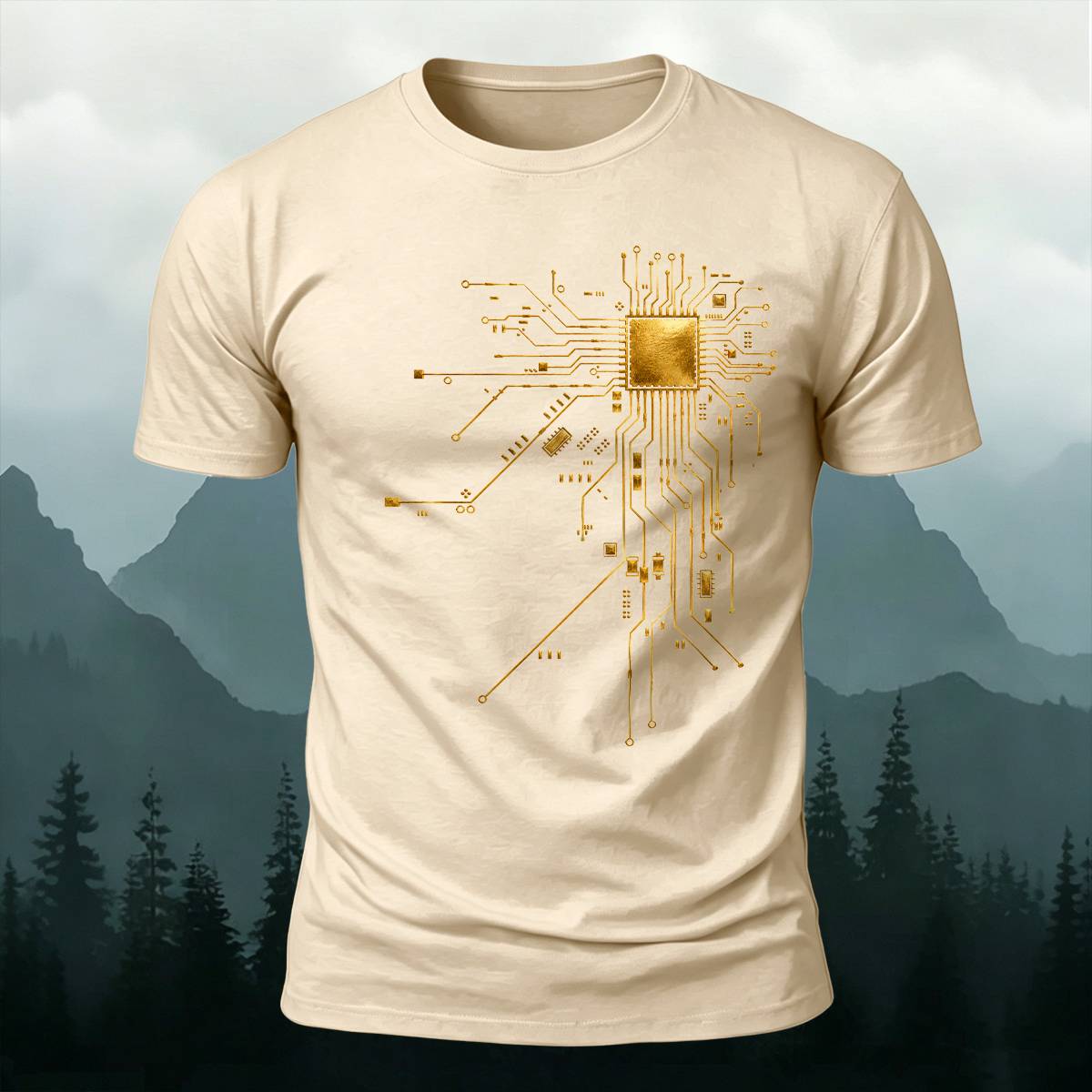 CPU Circuit Board Tech Engineering Casual Cotton Tee