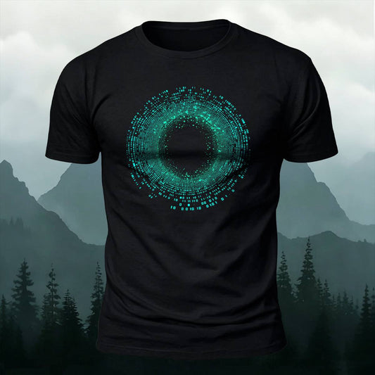 DTG Cyber Digital Binary Code Portal Graphic Tee