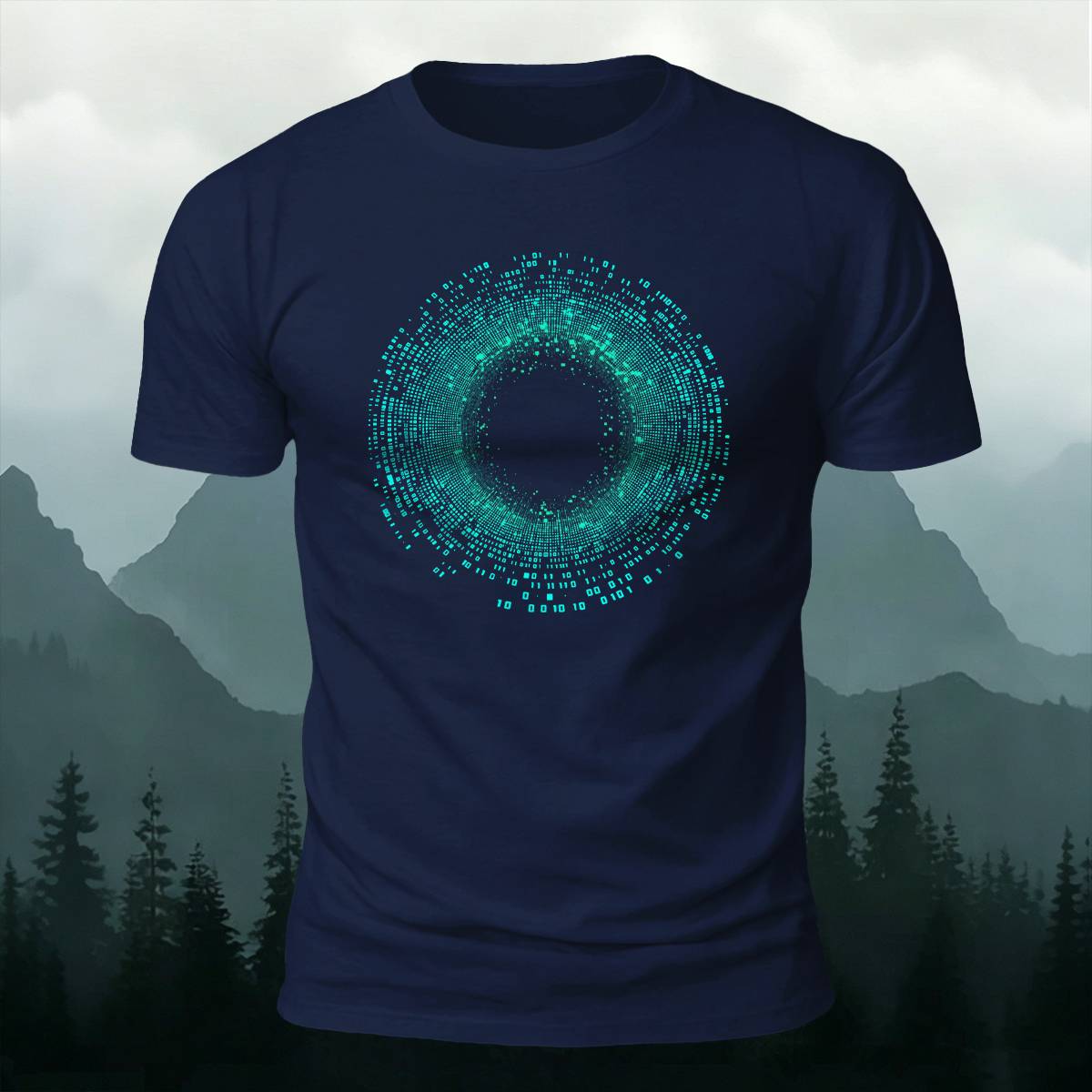 DTG Cyber Digital Binary Code Portal Graphic Tee